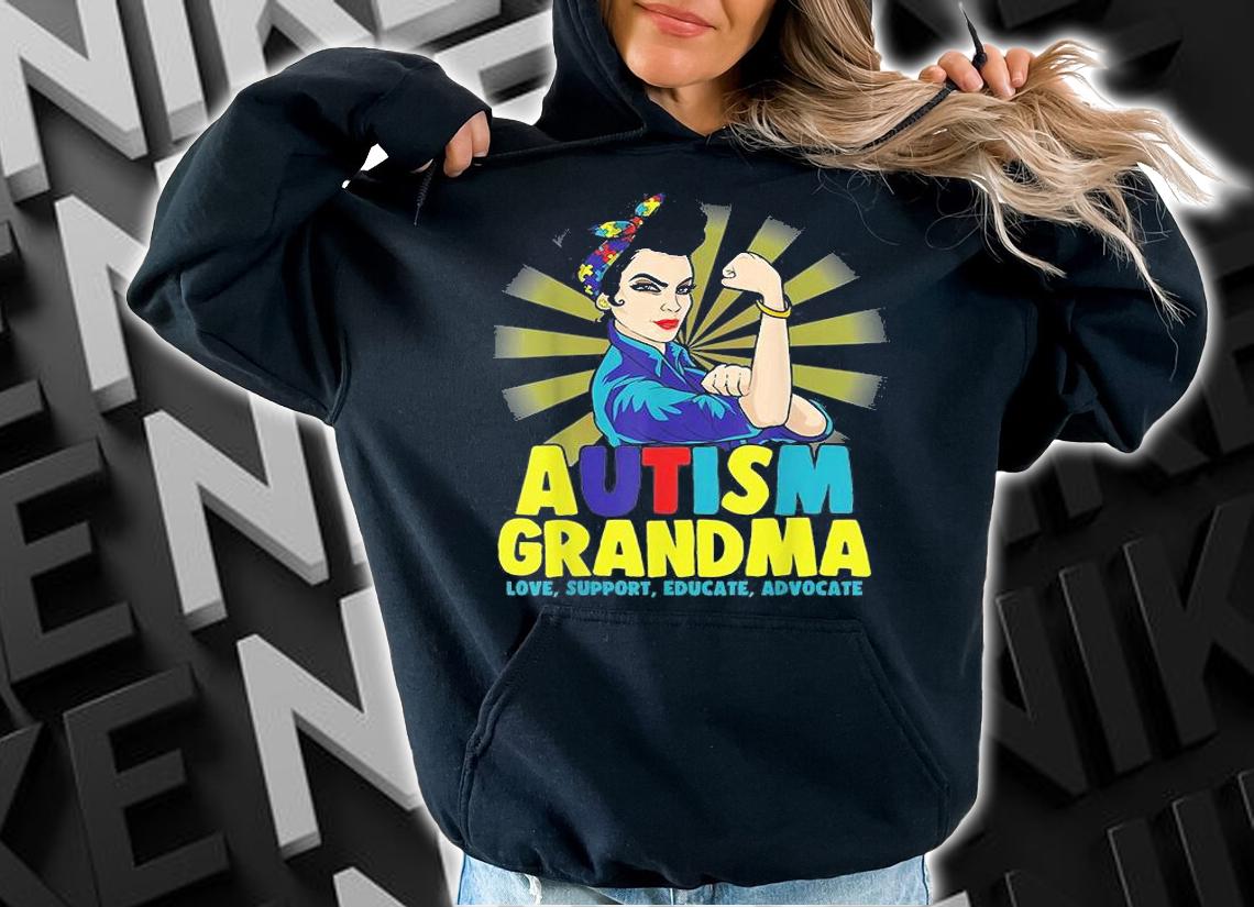 Autism Grandma Working Woman Meme Autism Awareness T-Shirt t-shirt hoodie