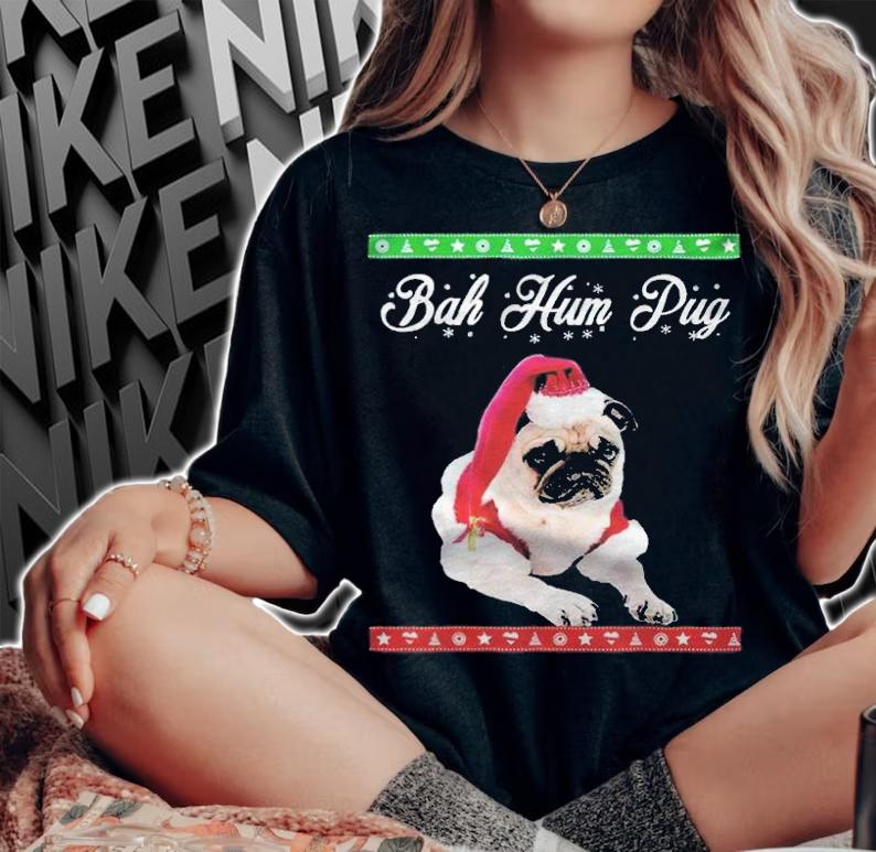 Bah Hum Pug Christmas T-shirt t-shirt
