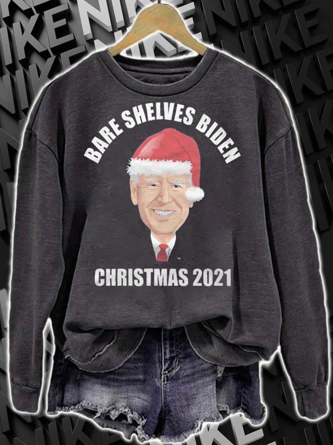 Bare Shelves Joe Biden Christmas 2021 T-Shirt t-shirt