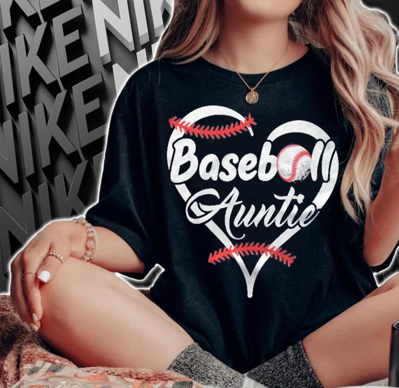 Baseball Aunt Heart Proud Baseball Auntie Shirt t-shirt