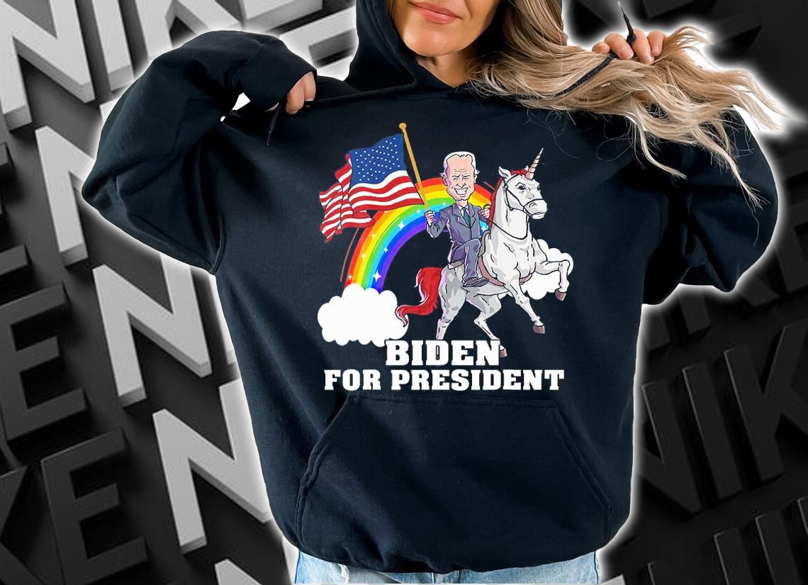 Biden For President Rides on Unicorn Joe Biden 2020 T-Shirt t-shirt hoodie