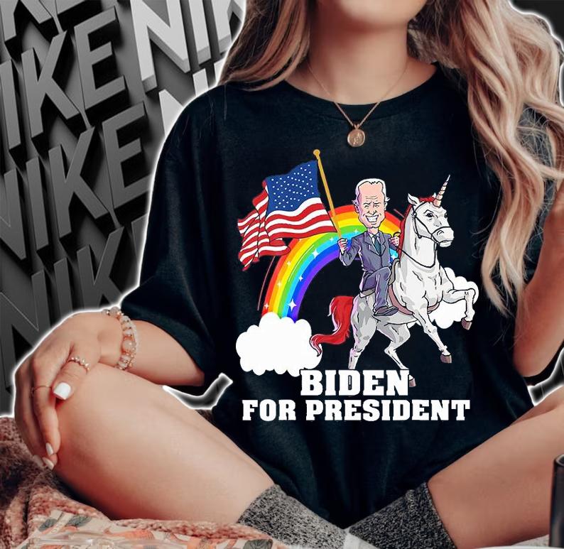 Biden For President Rides on Unicorn Joe Biden 2020 T-Shirt t-shirt woman shirt