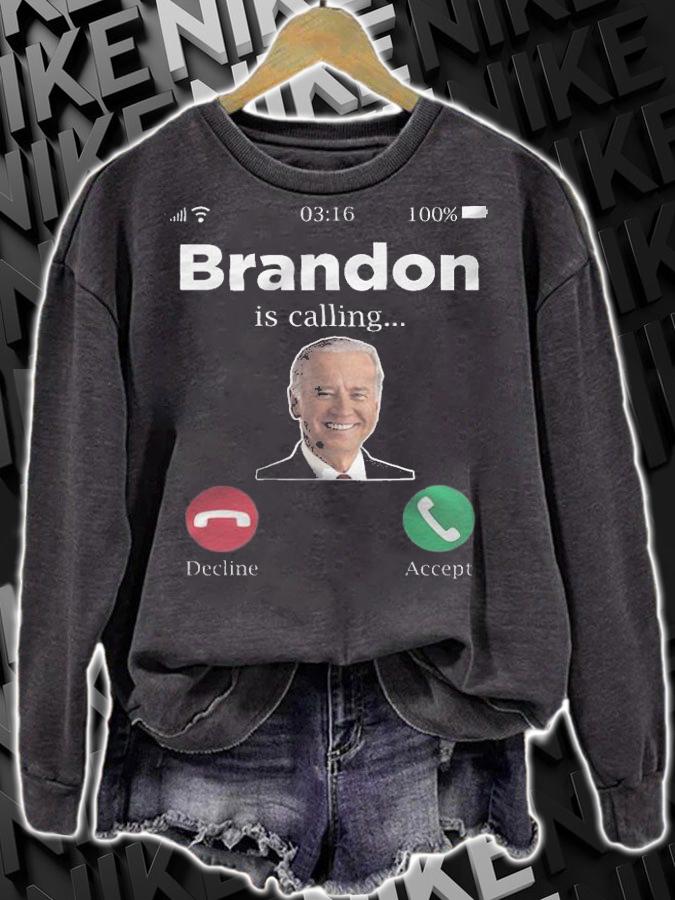 Brandon Is Calling Lets Go Brandon Anti Biden Funny Design T-Shirt t-shirt