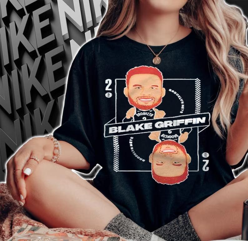 Blake Griffin Brooklyn Nets cartoon funny T-shirt t-shirt woman shirt