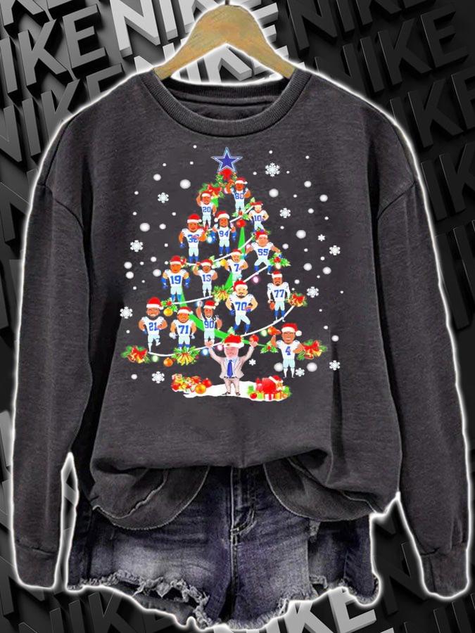 Dallas Cowboys Football Team Chibi Christmas Tree Shirt t-shirt sweatshirt