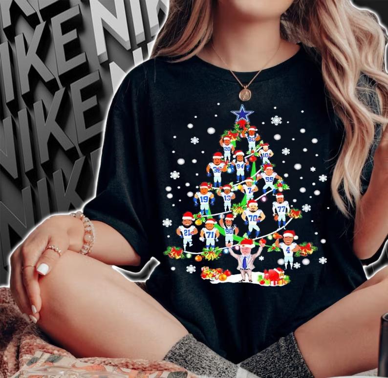 Dallas Cowboys Football Team Chibi Christmas Tree Shirt t-shirt woman shirt