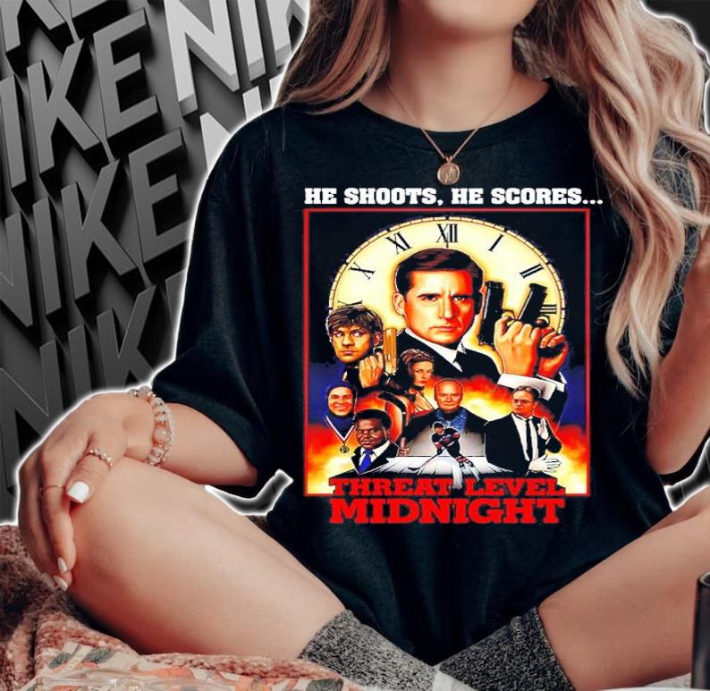 He Shoots He Scores Threat Level Midnight Poster Shirt t-shirt woman shirt