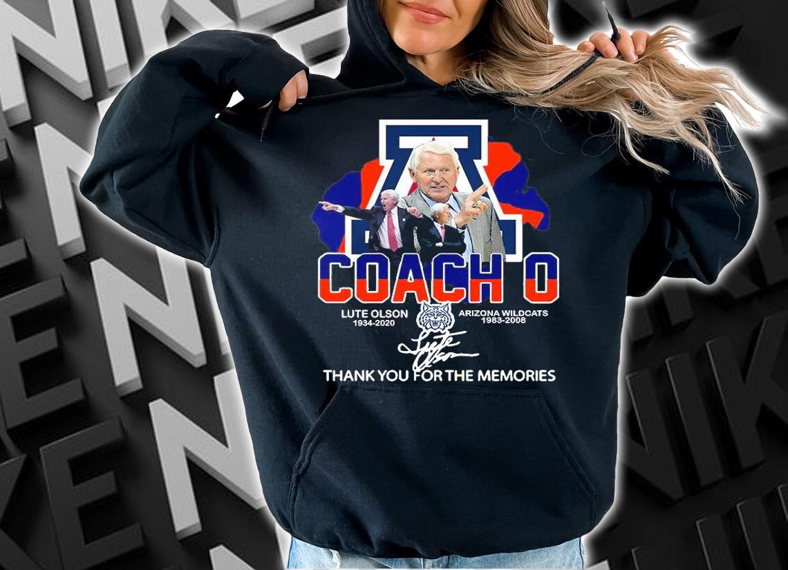 Lute Olson 1934-2020 Coach Arizona Wildcats 1983-2020 Signature T-Shirt t-shirt