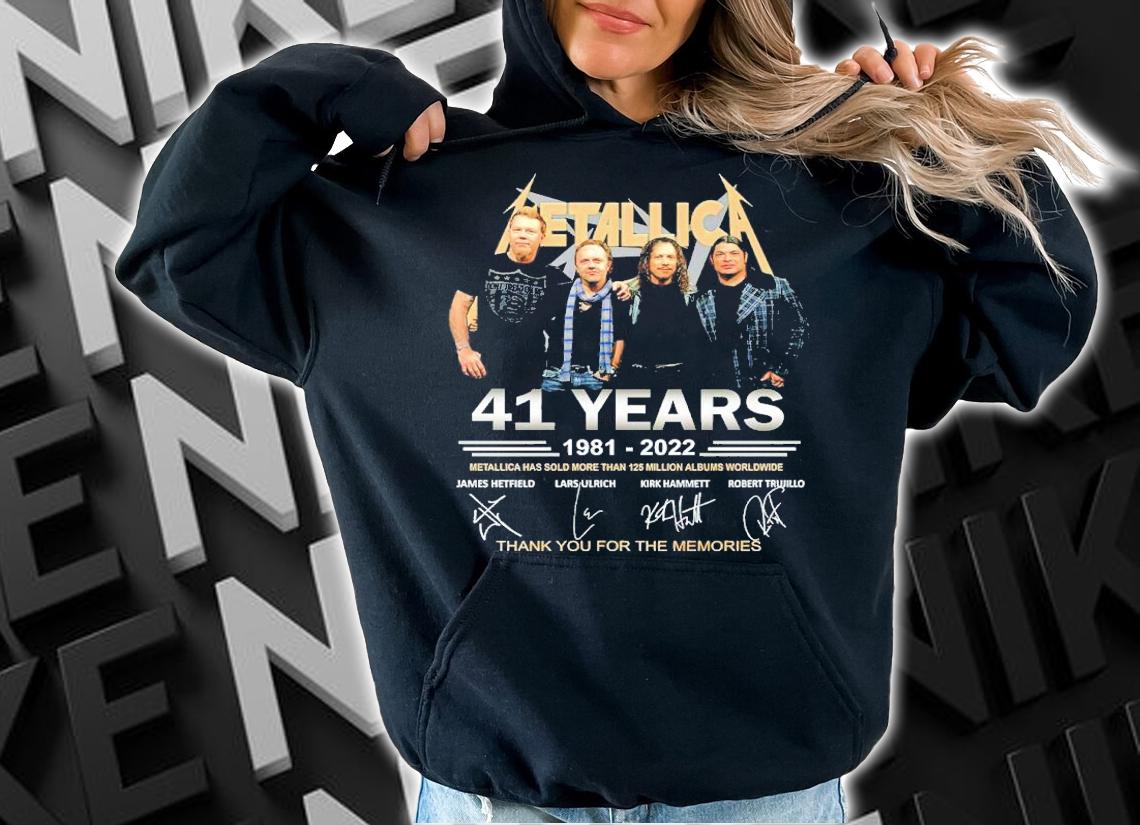 Metallica 41 Years 1981-2022 Signatures Thank You For The Memories Shirt t-shirt hoodie
