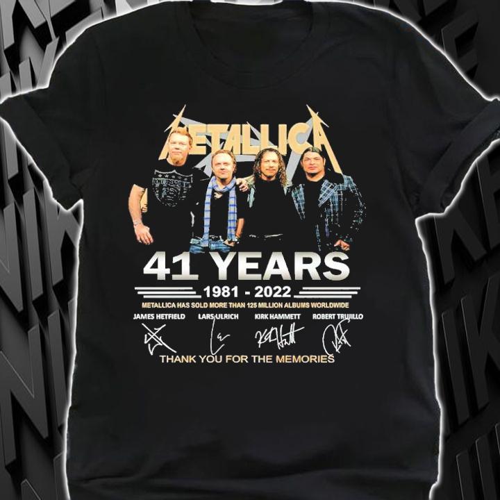 Metallica 41 Years 1981-2022 Signatures Thank You For The Memories Shirt t-shirt shirt