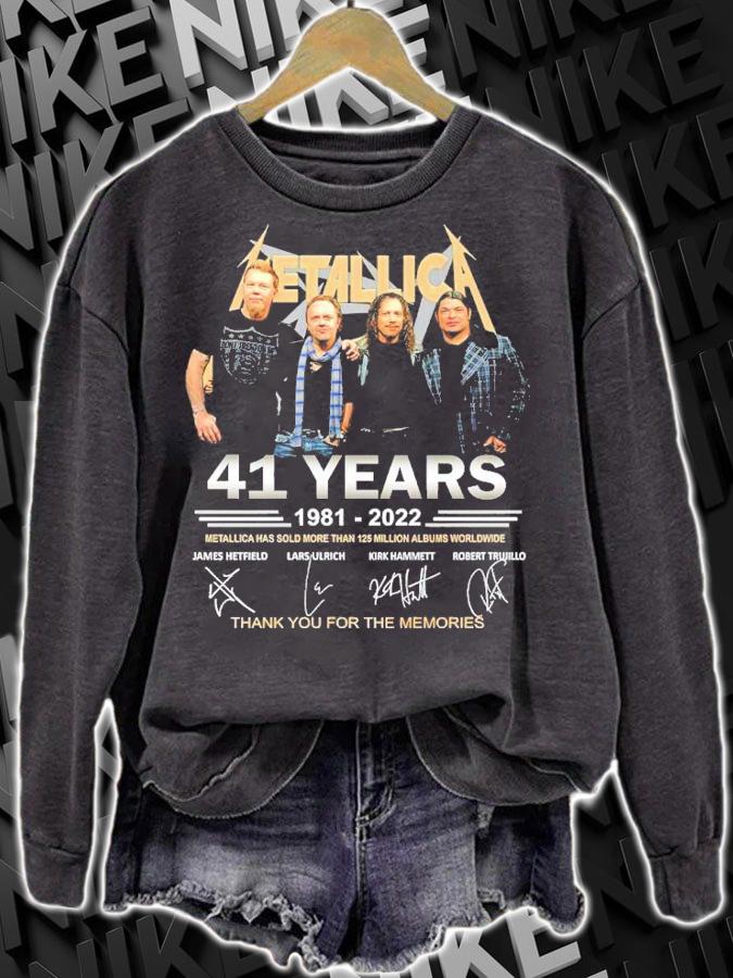 Metallica 41 Years 1981-2022 Signatures Thank You For The Memories Shirt t-shirt sweatshirt