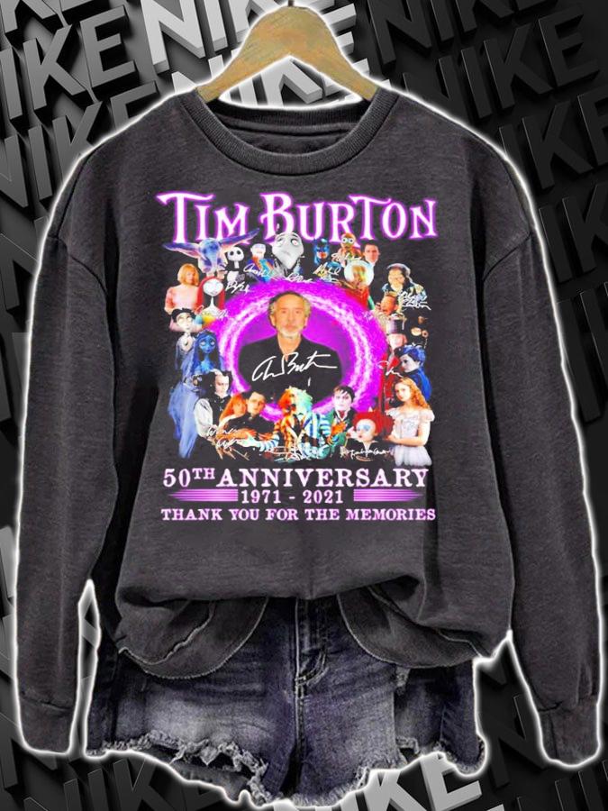 Tim Burton 50th anniversary 1971-2021 signatures shirt t-shirt sweatshirt