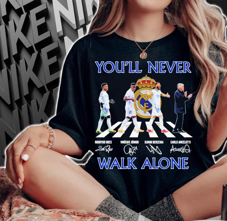 You'll Never Walk Alone signatures Abbey Road shirt t-shirt woman shirt
