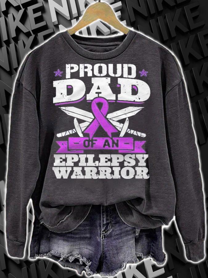 Epilepsy Warrior Dad Proud Epilepsy Awareness Month Pullover Shirt t-shirt