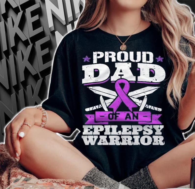 Epilepsy Warrior Dad Proud Epilepsy Awareness Month Pullover Shirt t-shirt