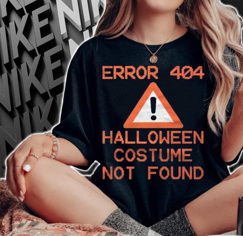 Funny Computer Nerd Halloween Error 404 Costume Not Found Premium Shirt t-shirt woman shirt