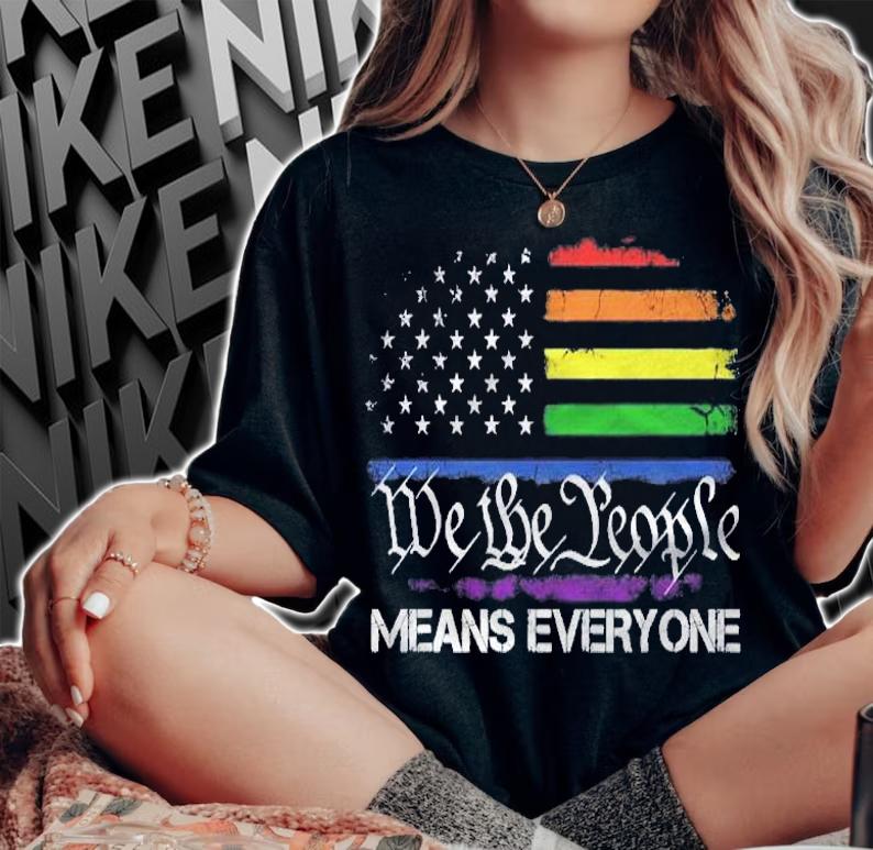 Lgbt Vintage 1776 American Flag We The People Means Everyone Shirt t-shirt