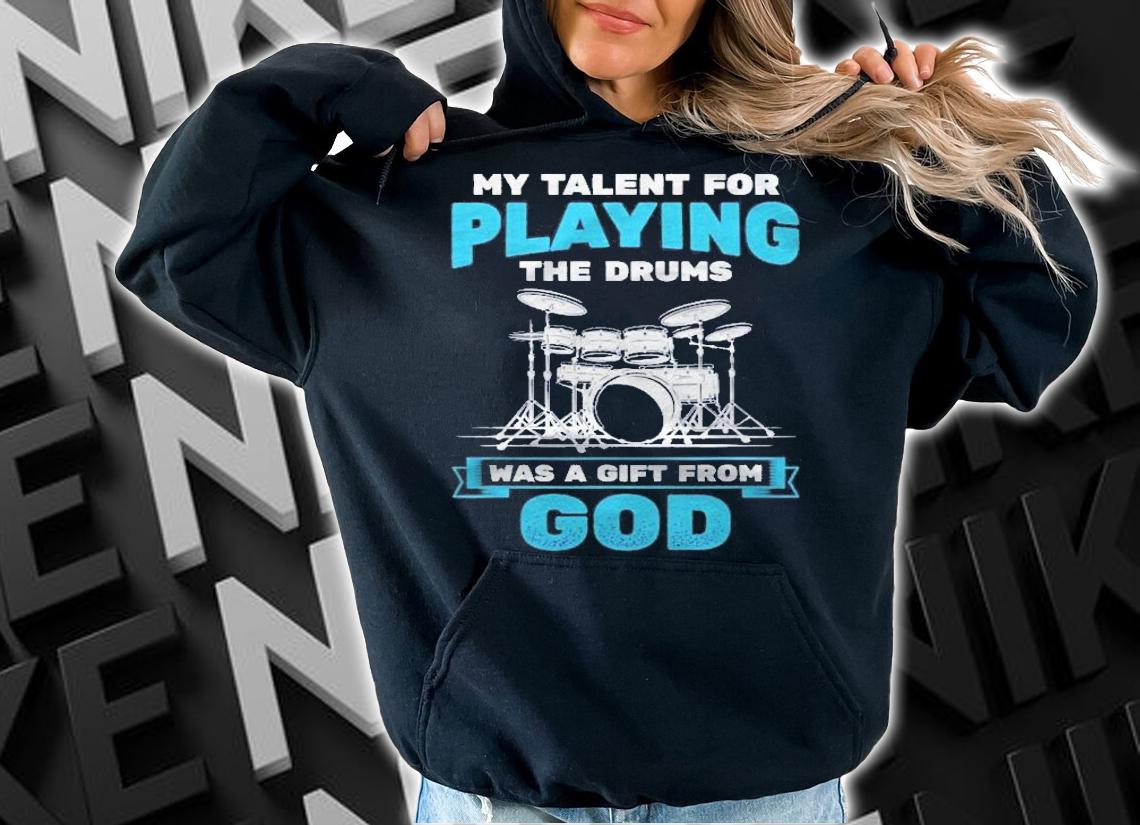 Playing Drums From God Drum Set Drummer shirt t-shirt