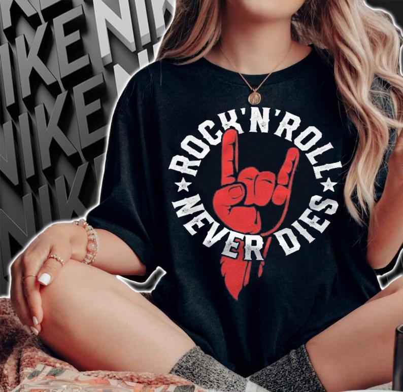 Rock N Roll Never Dies Rock And Roll Heavy Metal Music Shirt t-shirt