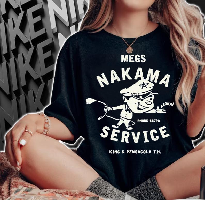Vintage Megs Nakama Gas Station Reversed Clay Attendant T-Shirt t-shirt