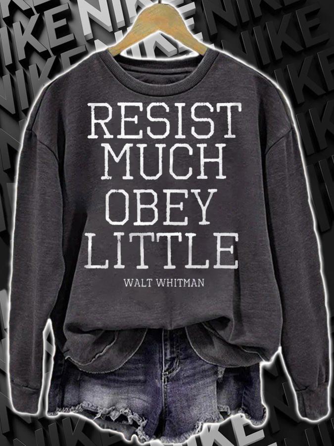 Walt Whitman Resist Much Obey Little Vintage Text Quote Shirt t-shirt sweatshirt