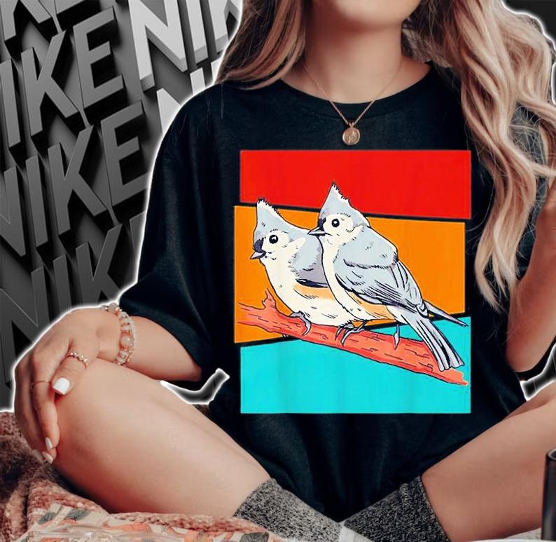 Vintage Bird Tufted Titmouse T-Shirt t-shirt woman shirt