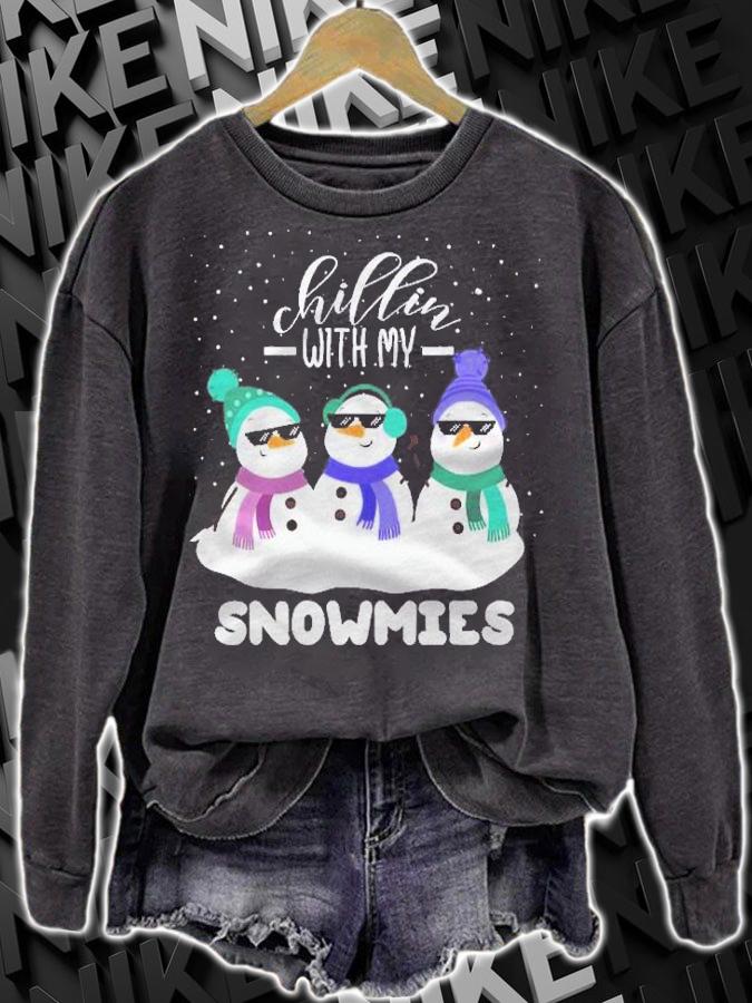 Chillin With My Snowmies Funny Christmas Pajamas Xmas Gifts Shirt t-shirt sweatshirt