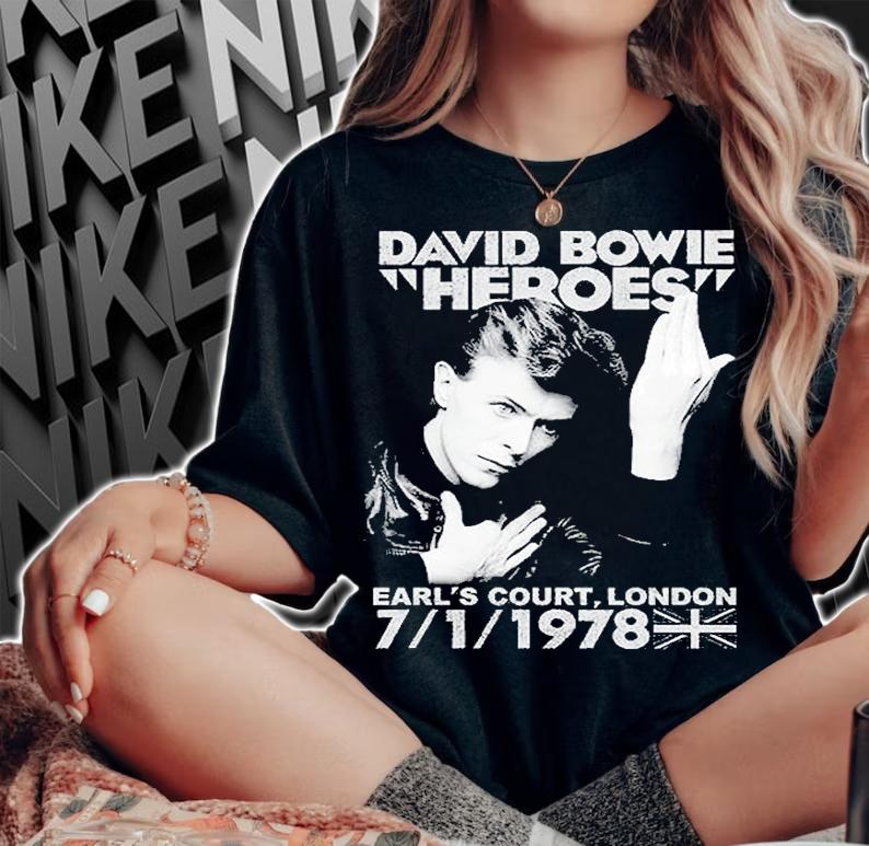 David Bowie Heroes Vintage T-Shirt t-shirt woman shirt