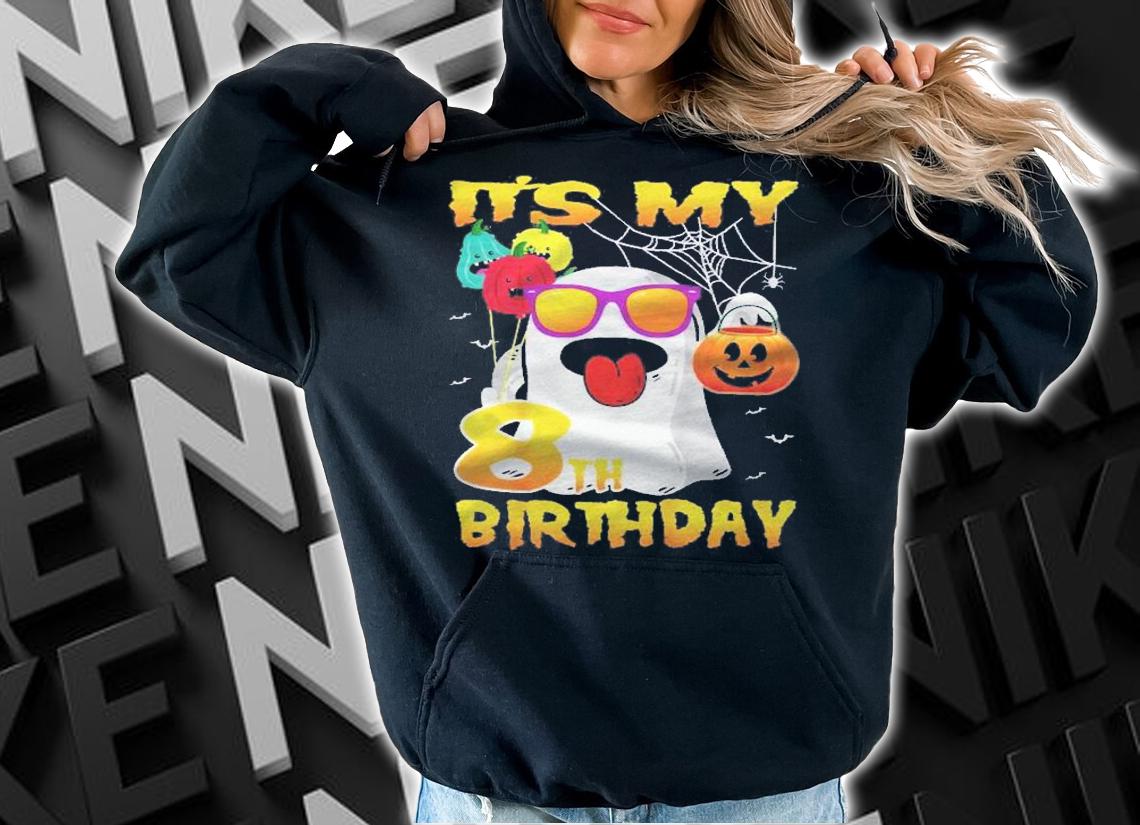 Kids Its My 8Th Birthday Ghost Pumpkin Halloween Party 8 Years Old Shirt t-shirt