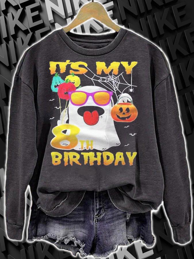 Kids Its My 8Th Birthday Ghost Pumpkin Halloween Party 8 Years Old Shirt t-shirt