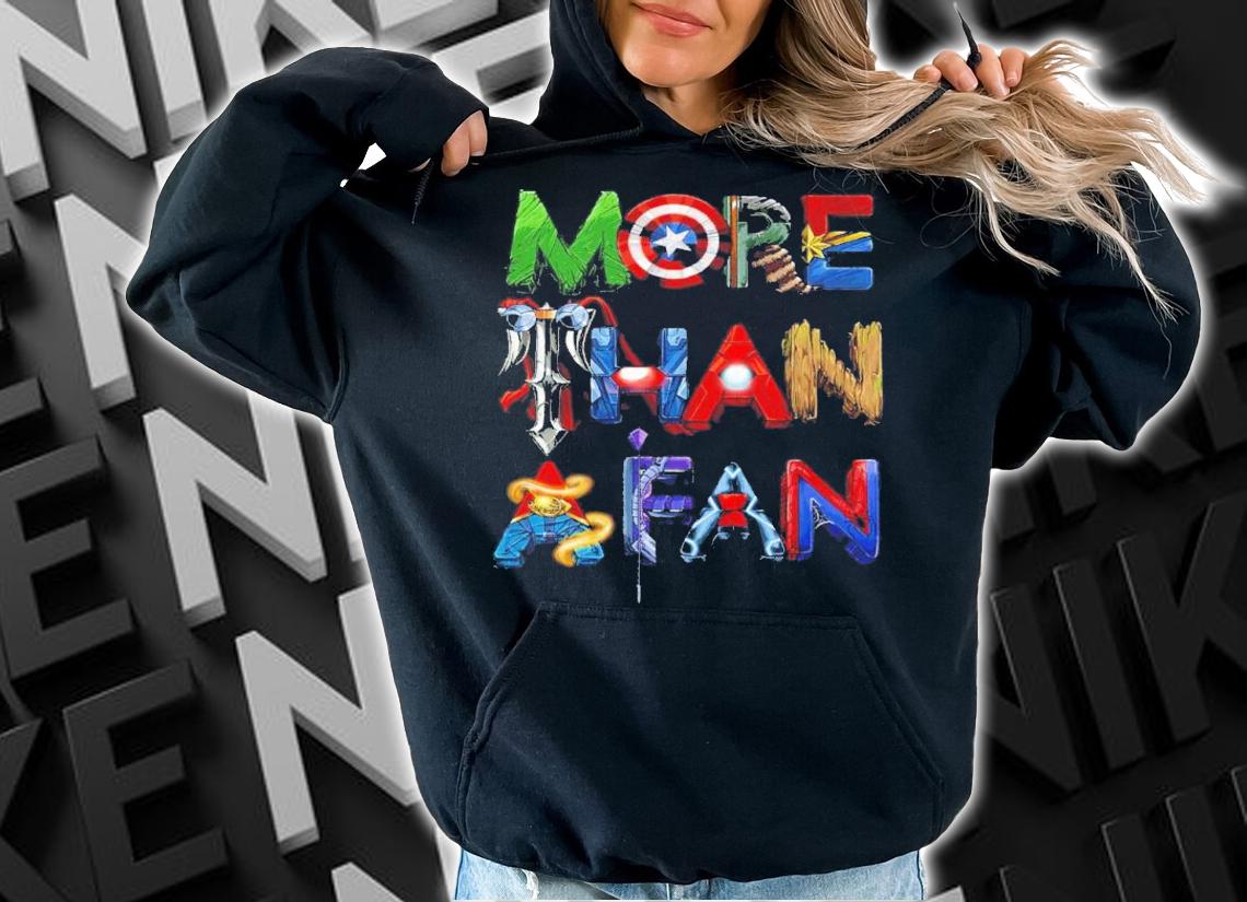Marvel Avengers More Than A Fan Word Stack Shirt t-shirt hoodie