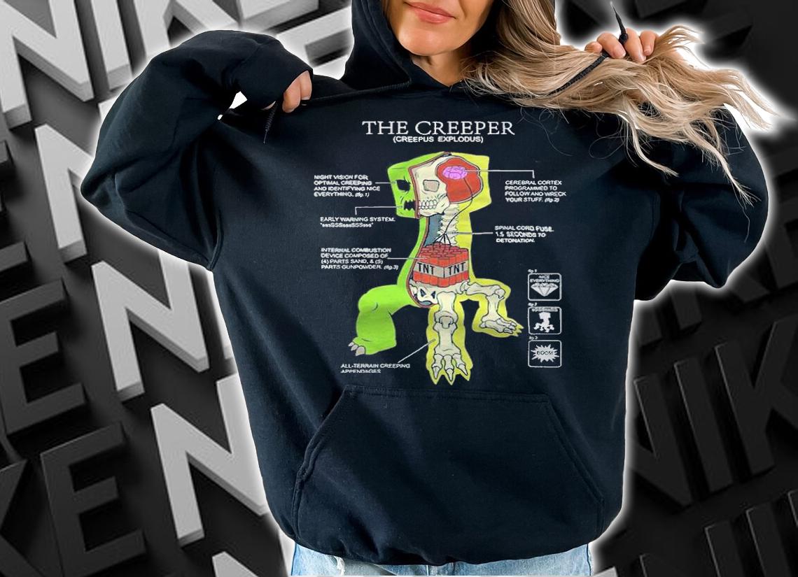 Minecraft creeper anatomy T-shirt t-shirt hoodie