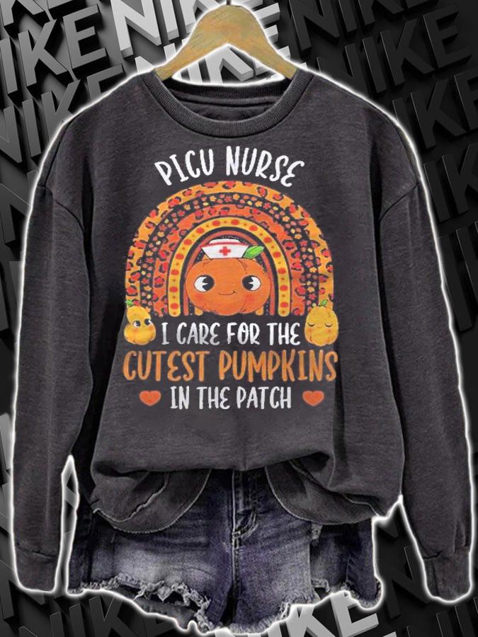 Picu Nurse Cutest Pumpkins In The Patch Rainbow Halloween Shirt t-shirt sweatshirt