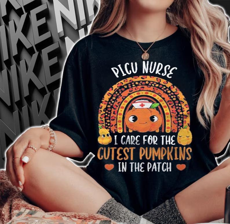 Picu Nurse Cutest Pumpkins In The Patch Rainbow Halloween Shirt t-shirt woman shirt