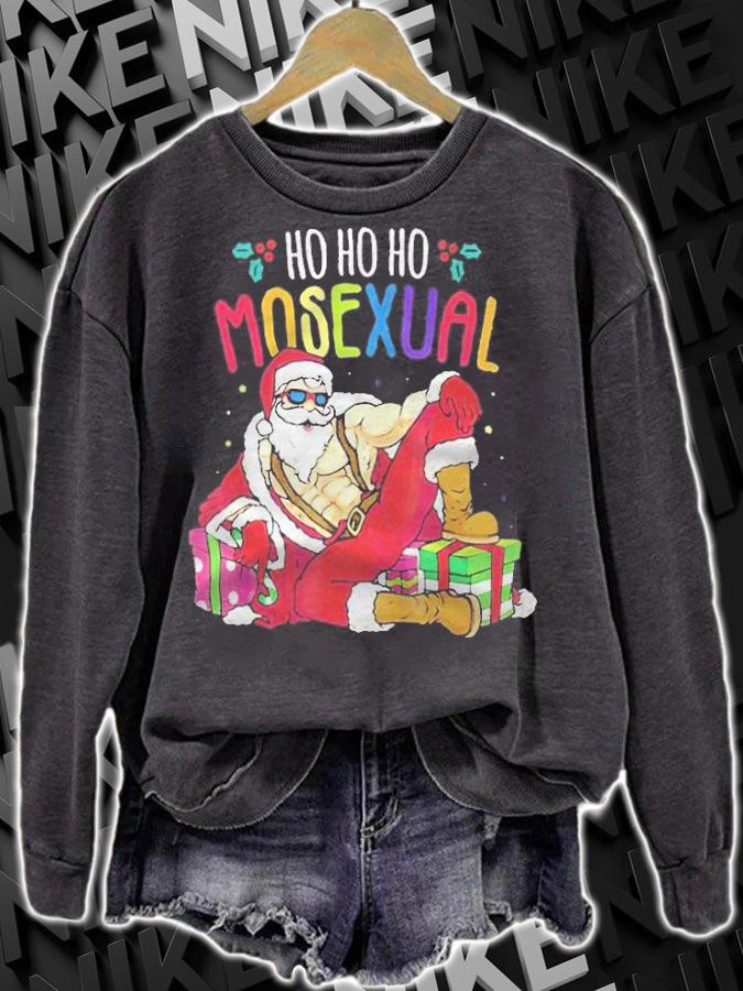 Santa Claus Ho Ho Ho Mosecual Christmas T-shirt t-shirt sweatshirt