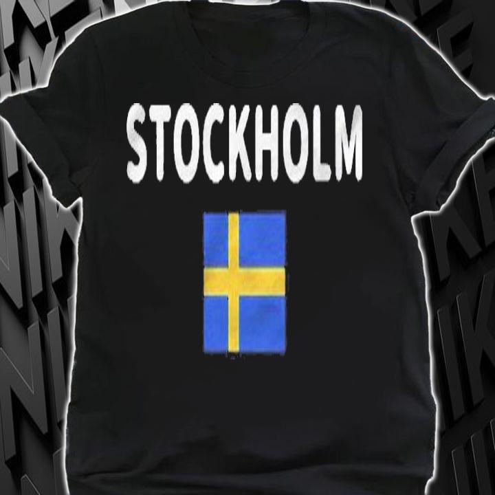 Stockholm City Sweden Swedish Flag Pullover Shirt t-shirt