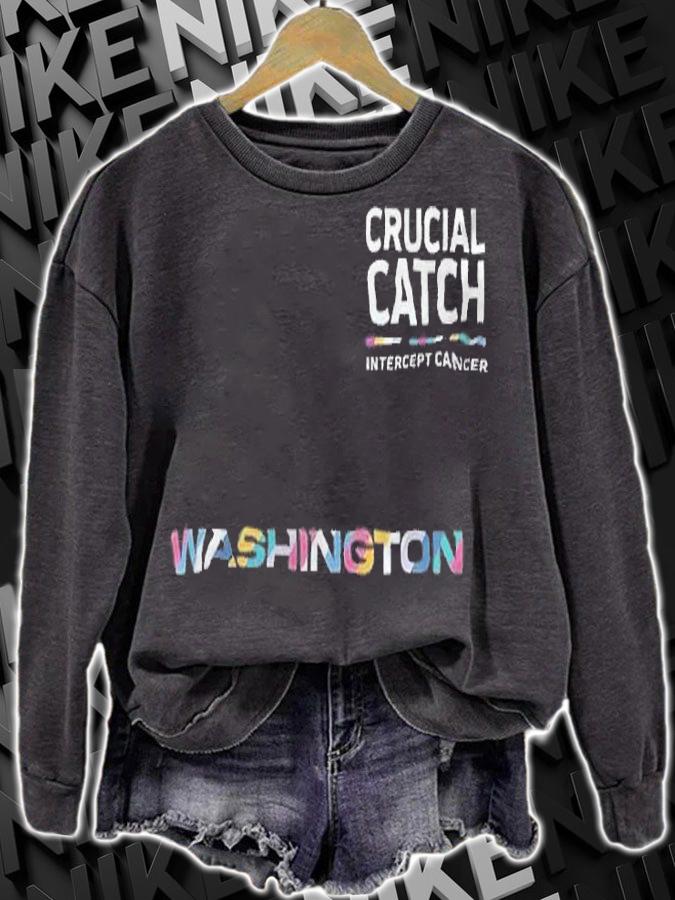 Washington football team crucial catch intercept cancer T-shirt t-shirt sweatshirt