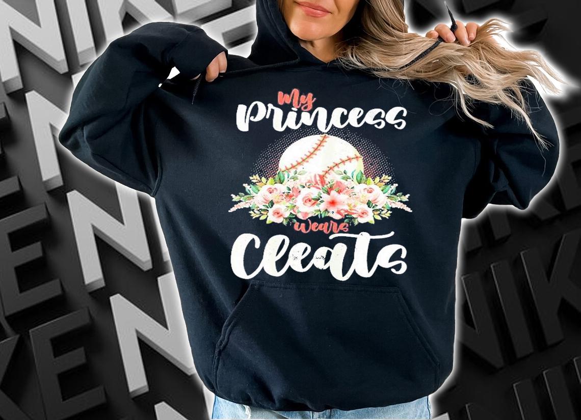 Womens My Princess Wears Cleats Softball Supporter Shirt t-shirt