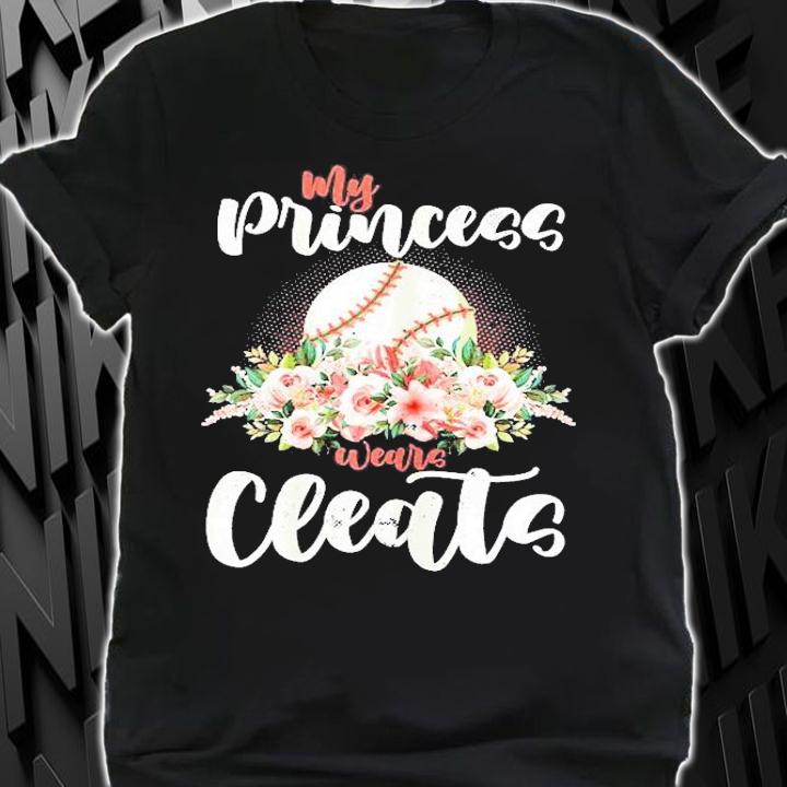 Womens My Princess Wears Cleats Softball Supporter Shirt t-shirt