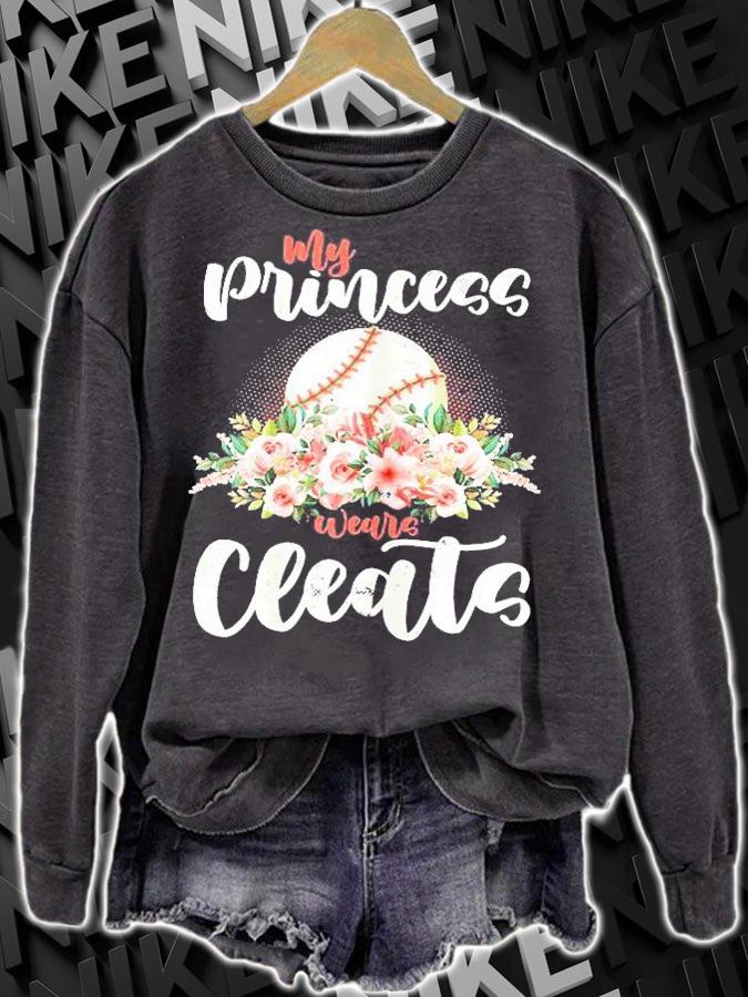 Womens My Princess Wears Cleats Softball Supporter Shirt t-shirt