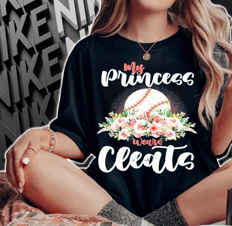 Womens My Princess Wears Cleats Softball Supporter Shirt t-shirt