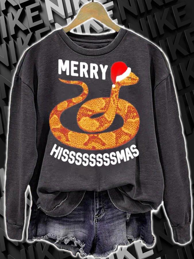 Holiday Merry Hissmas Christmas Santa Hat Copperhead Snake T-Shirt t-shirt