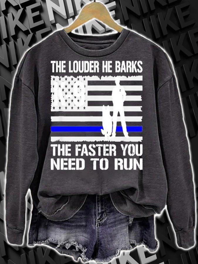 K9 Police T Shirt He Barks Funny Thin Blue Line T-Shirt t-shirt