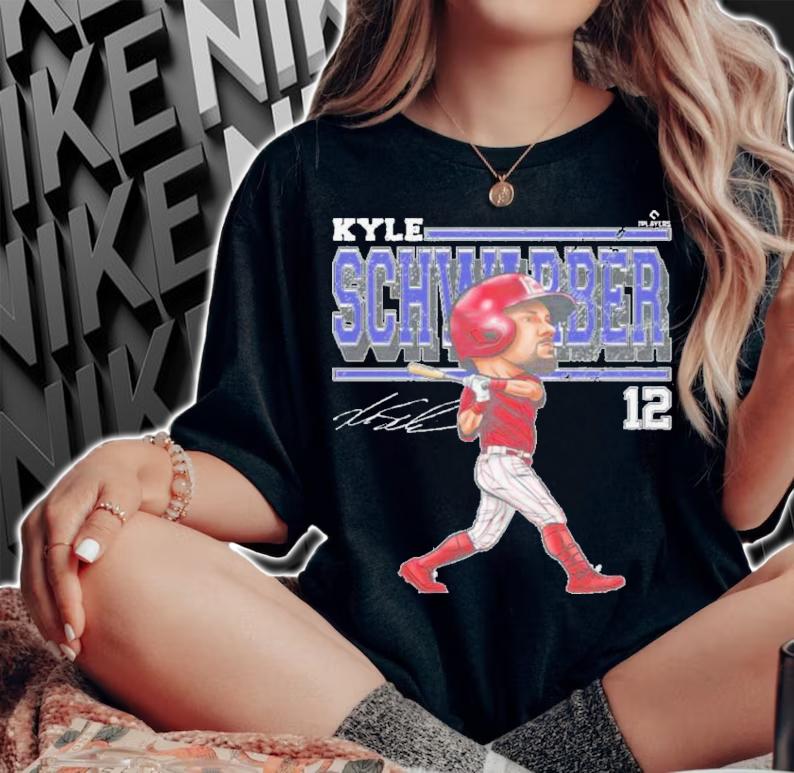 Kyle Schwarber Philadelphia Cartoon Baseball Signatures Shirt t-shirt woman shirt