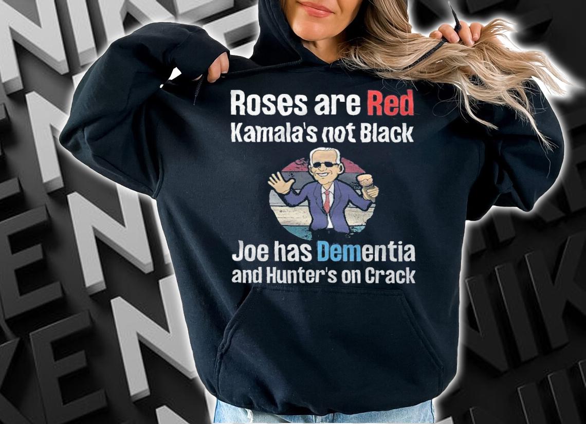Roses Are Red Kamala's Not Black Joe Biden Cream Anti Biden T-Shirt t-shirt hoodie