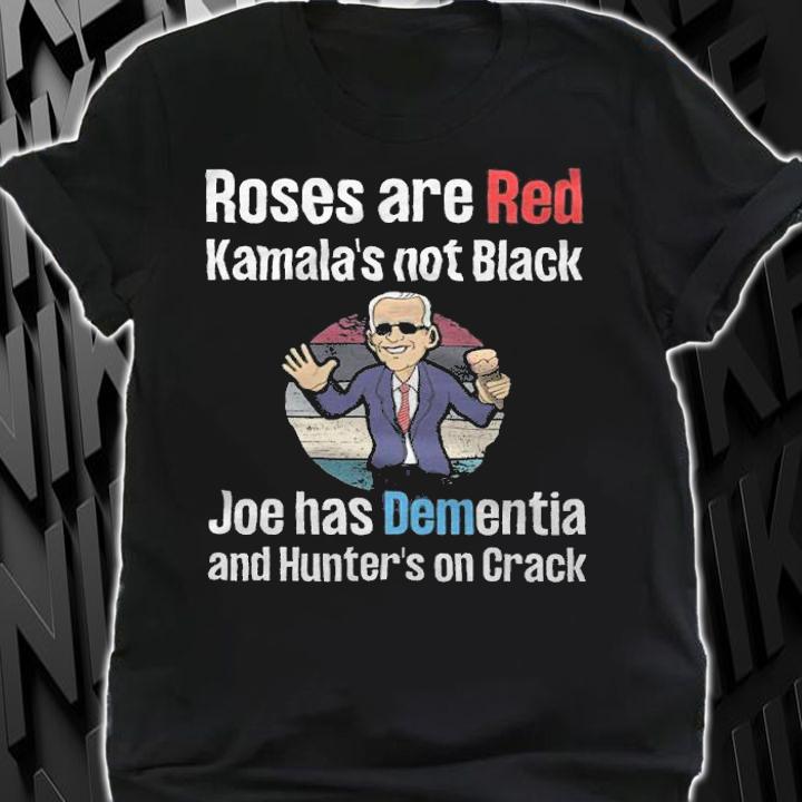 Roses Are Red Kamala's Not Black Joe Biden Cream Anti Biden T-Shirt t-shirt shirt