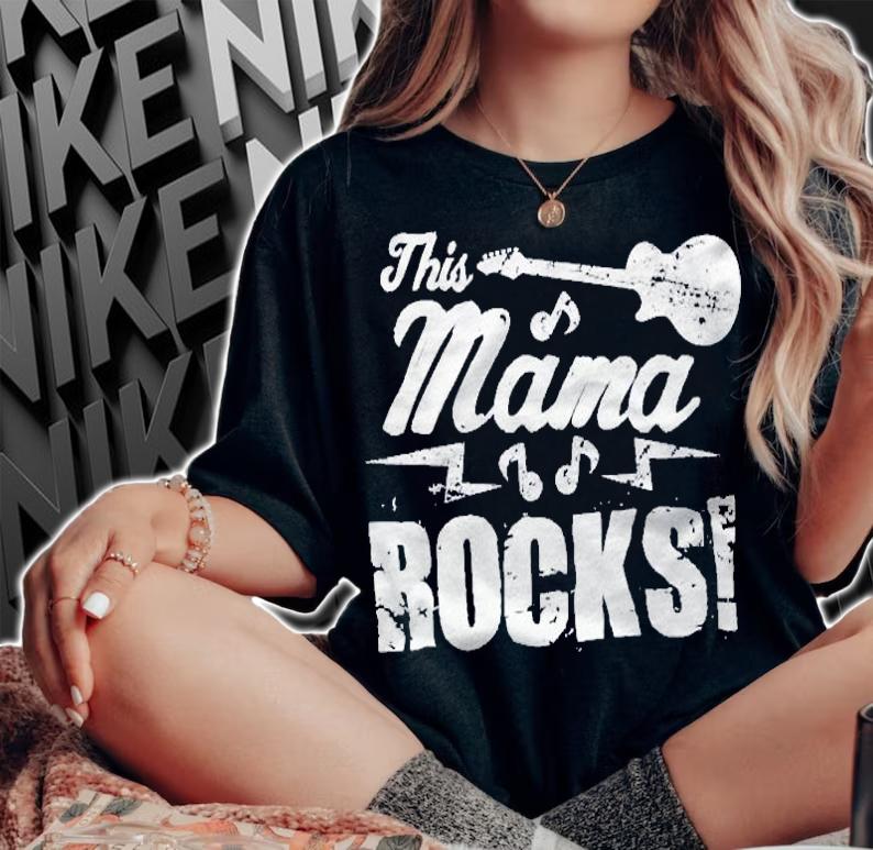 This Mama Rocks Guitar Rock And Roll Gift Shirt t-shirt