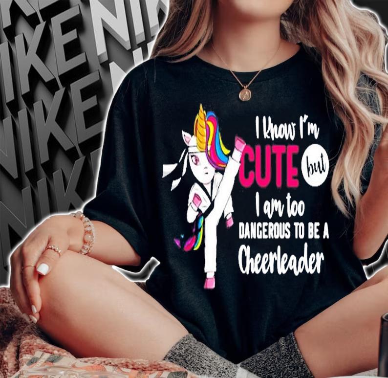 Unicorn Taekwondo I Know Im Cute But Too Dangerous Premium T-Shirt t-shirt woman shirt