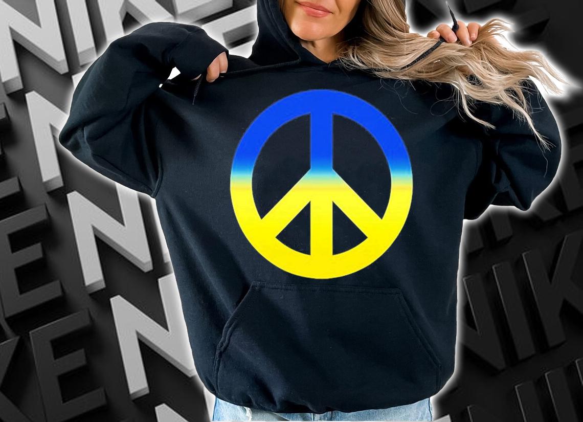 Peace Symbol Colors Of Ukraine Flag With Peace Sign T-Shirt t-shirt hoodie