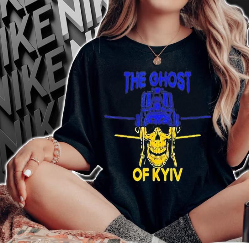 Skull The Ghost Of Kyiv Ukraine T-Shirt t-shirt woman shirt